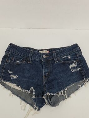 Levi's Dark Indigo Distressed Denim Cutoff Shorts